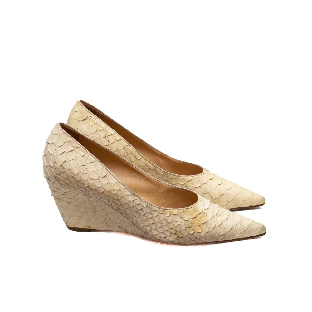 Devi Kroell Beige Python Wedge Heels Size 36 (Us … - image 7